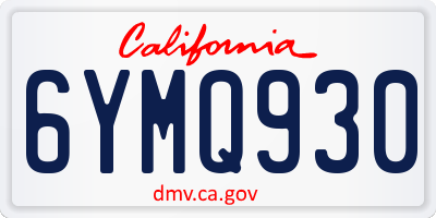 CA license plate 6YMQ930