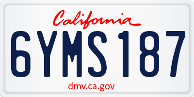 CA license plate 6YMS187