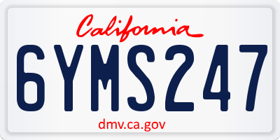 CA license plate 6YMS247