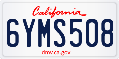 CA license plate 6YMS508