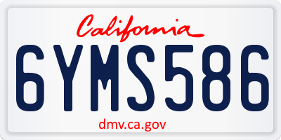CA license plate 6YMS586
