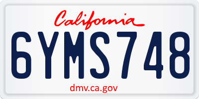 CA license plate 6YMS748