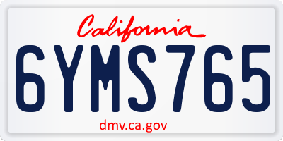 CA license plate 6YMS765