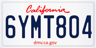 CA license plate 6YMT804