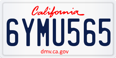 CA license plate 6YMU565