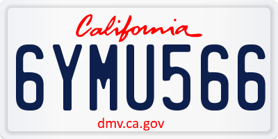 CA license plate 6YMU566