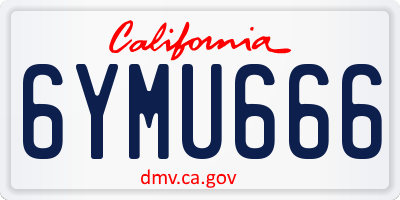 CA license plate 6YMU666