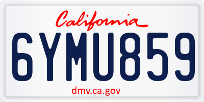 CA license plate 6YMU859