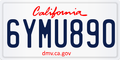 CA license plate 6YMU890