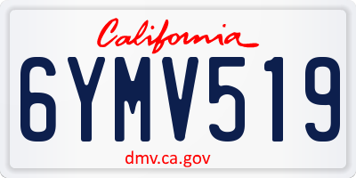 CA license plate 6YMV519