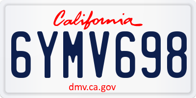 CA license plate 6YMV698