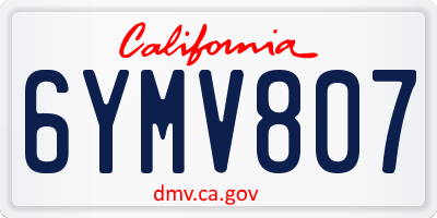 CA license plate 6YMV807