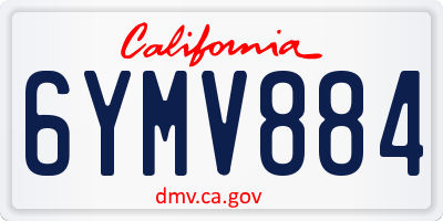 CA license plate 6YMV884