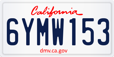 CA license plate 6YMW153