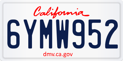 CA license plate 6YMW952