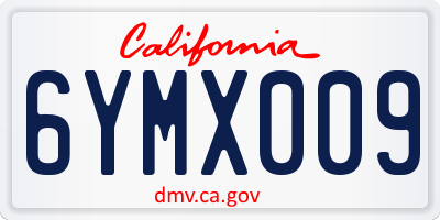 CA license plate 6YMX009