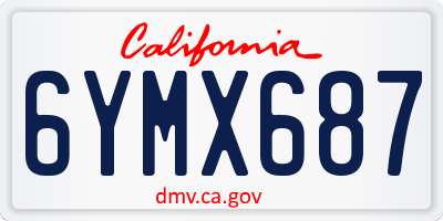 CA license plate 6YMX687