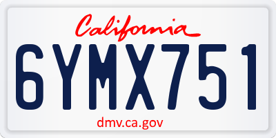 CA license plate 6YMX751