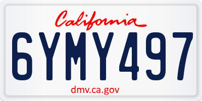 CA license plate 6YMY497
