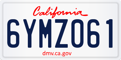 CA license plate 6YMZ061