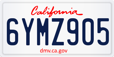 CA license plate 6YMZ905