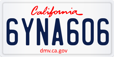 CA license plate 6YNA606