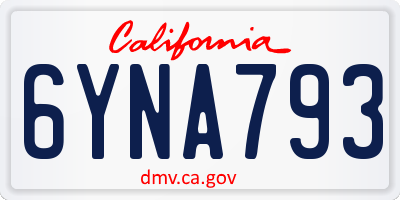CA license plate 6YNA793
