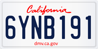 CA license plate 6YNB191