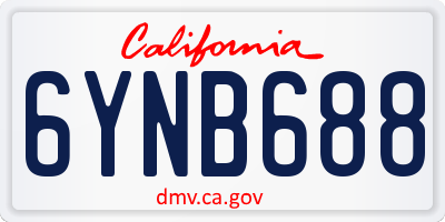 CA license plate 6YNB688