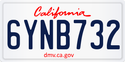 CA license plate 6YNB732
