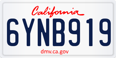 CA license plate 6YNB919