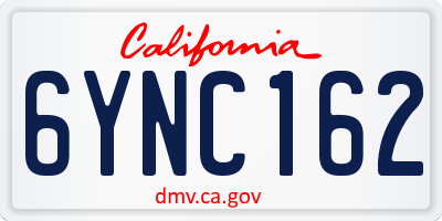 CA license plate 6YNC162