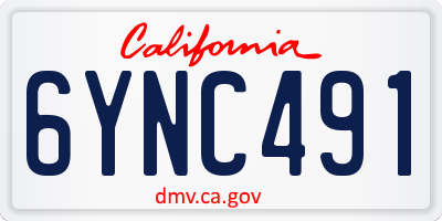 CA license plate 6YNC491