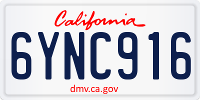 CA license plate 6YNC916