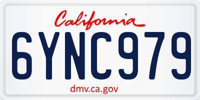 CA license plate 6YNC979