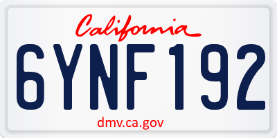 CA license plate 6YNF192