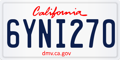 CA license plate 6YNI270