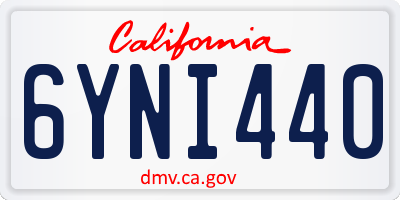 CA license plate 6YNI440