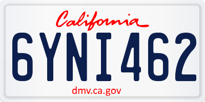 CA license plate 6YNI462