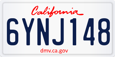CA license plate 6YNJ148