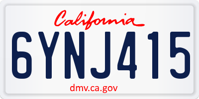 CA license plate 6YNJ415