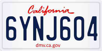 CA license plate 6YNJ604