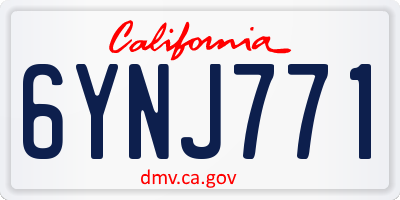CA license plate 6YNJ771
