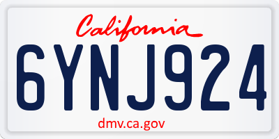 CA license plate 6YNJ924