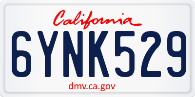 CA license plate 6YNK529