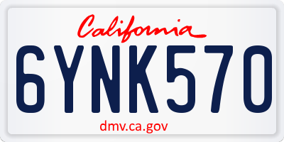 CA license plate 6YNK570