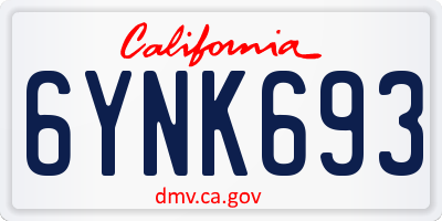 CA license plate 6YNK693