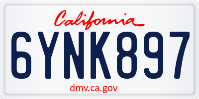 CA license plate 6YNK897