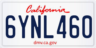 CA license plate 6YNL460