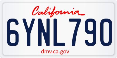 CA license plate 6YNL790